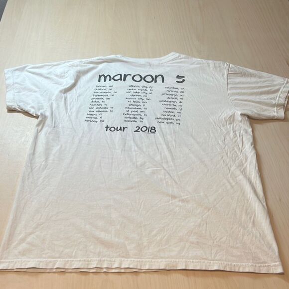 Maroon 5 Tour Dirty Looks From Your Mother T-Shirt Graphic Print White - Picture 4 of 6